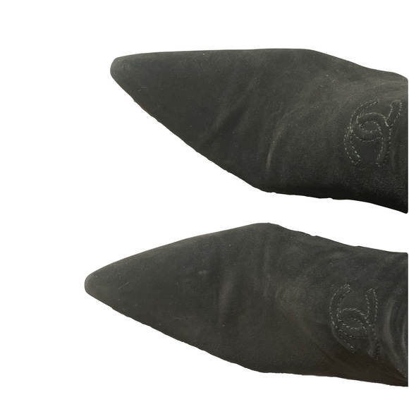 Black Suede Chanel Boots 40 - Picture 1 of 3